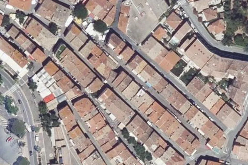 Luftaufnahme des Standorts der Markthalle in Sainte-Maxime