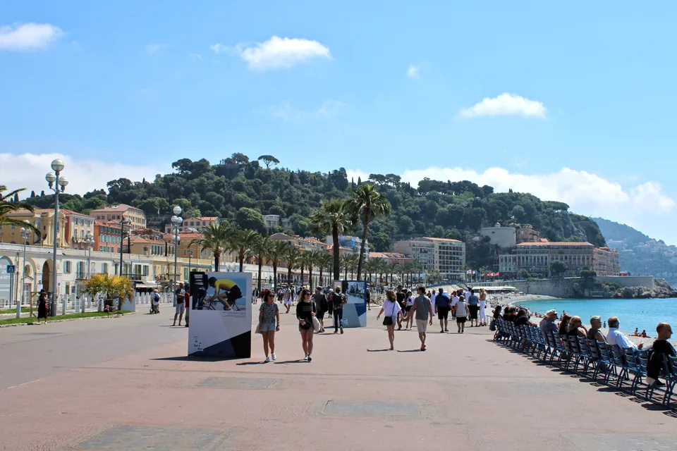 Promenade des Anglais à Nice, photographiée en juin 2019.