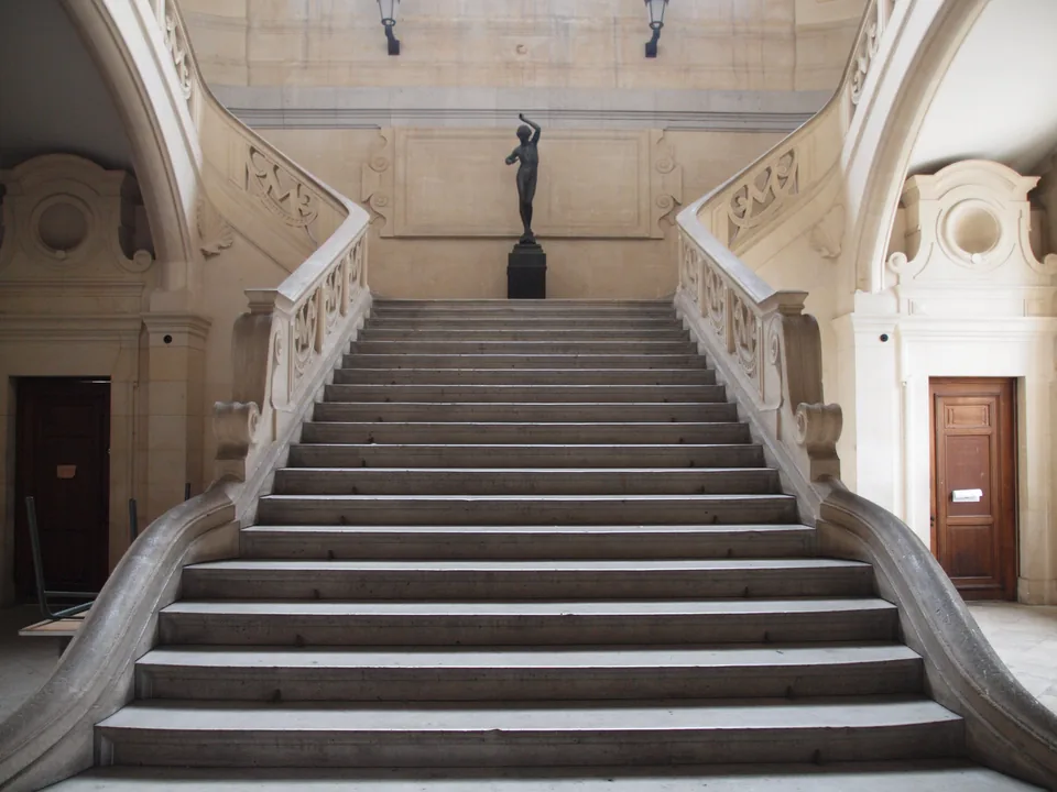 Escalier du musée des Beaux-Arts de Marseille, photographié en novembre 2009.