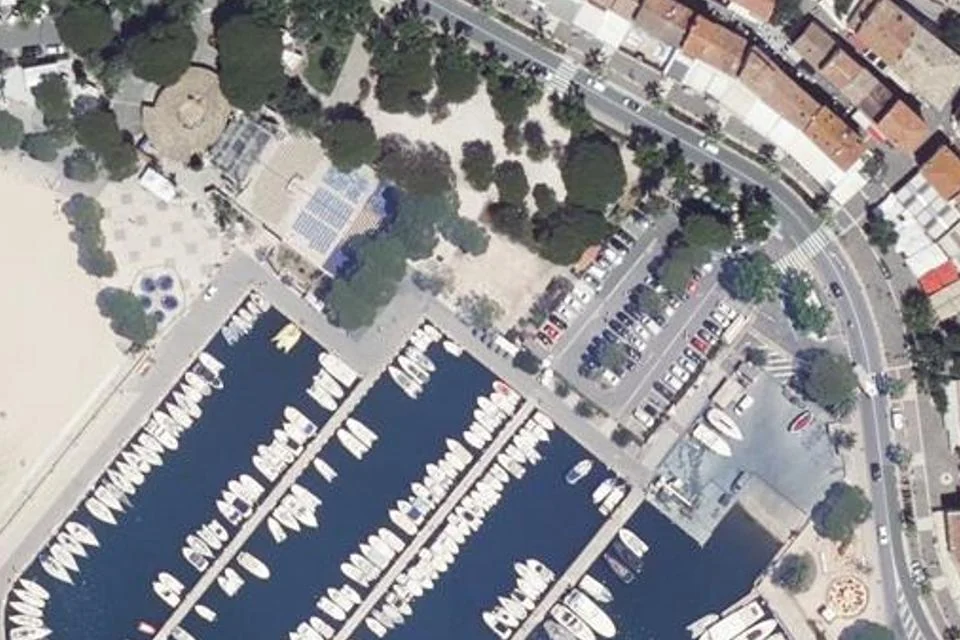Vue aérienne du lieu de Borne N°1 - Monument du Débarquement à Sainte-Maxime