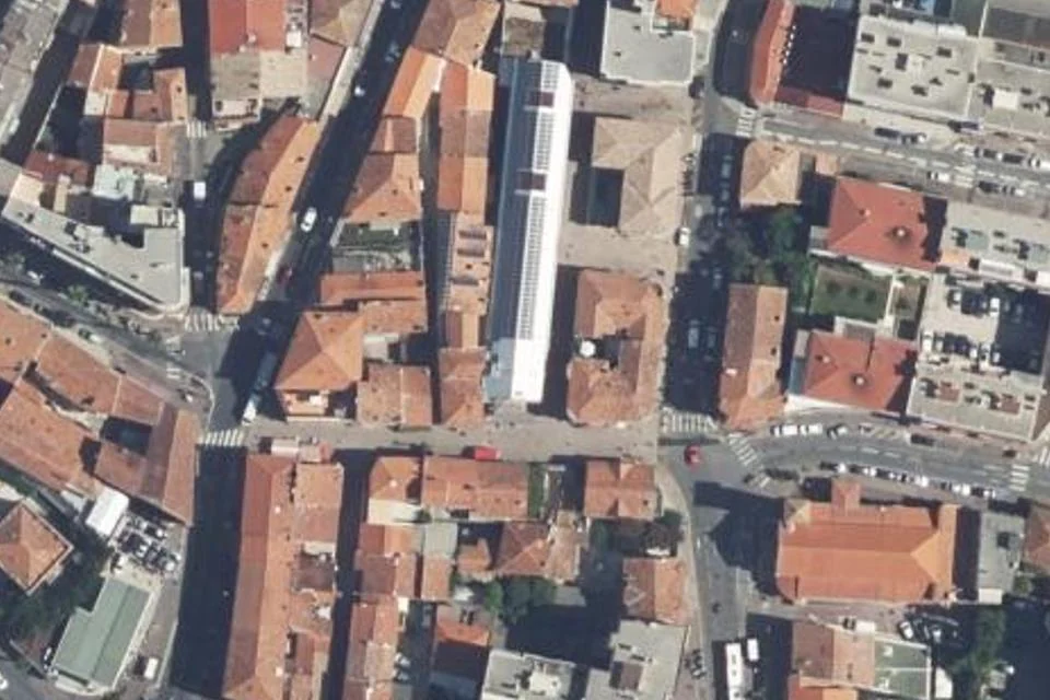 Luftaufnahme des Standorts der Cité marchande in Cagnes-sur-Mer